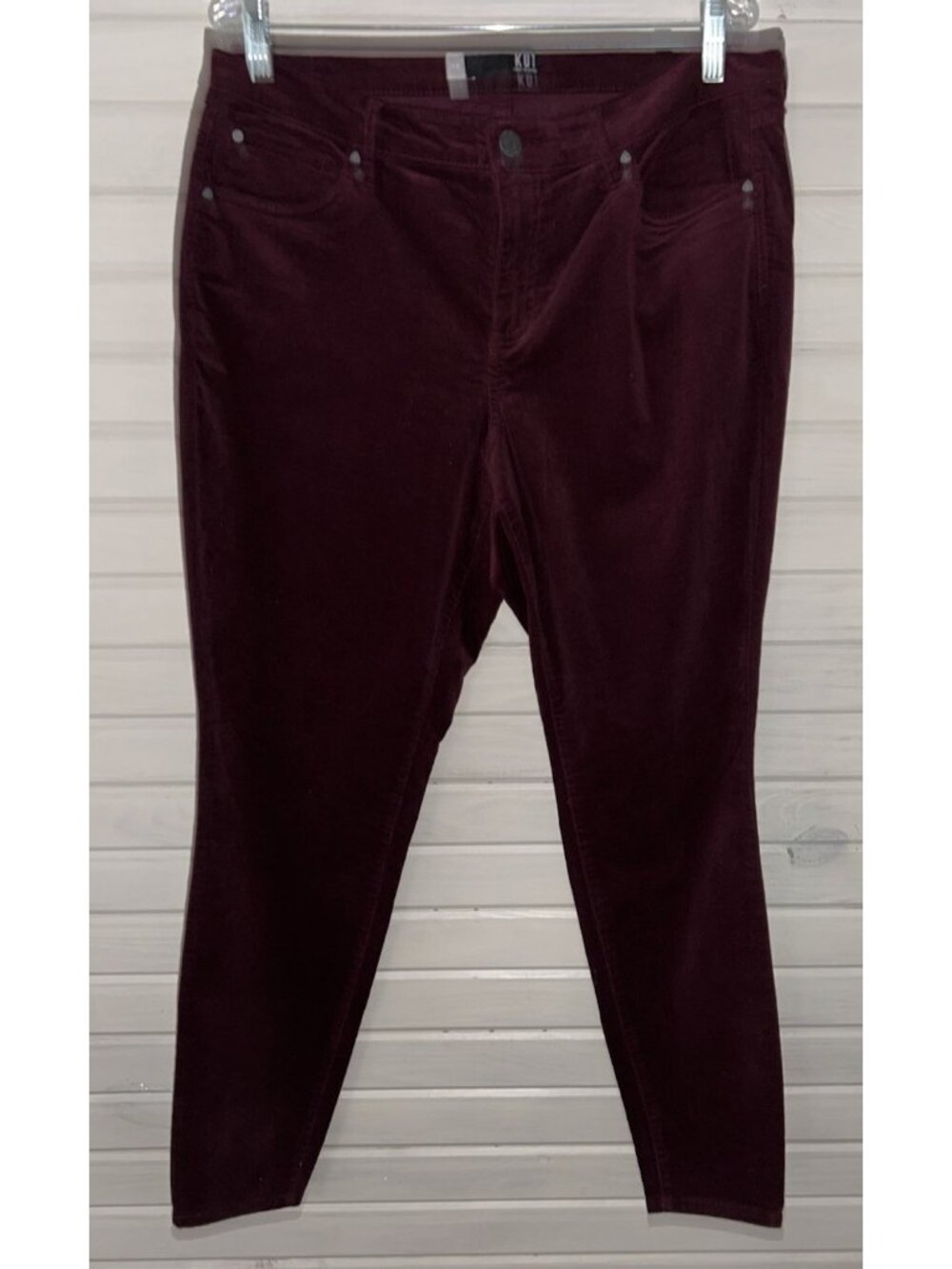 NWOT Kut from the Kloth Sz PLUS 14W Diana Fab Ab Skinny Corduroy Jeans Burgundy